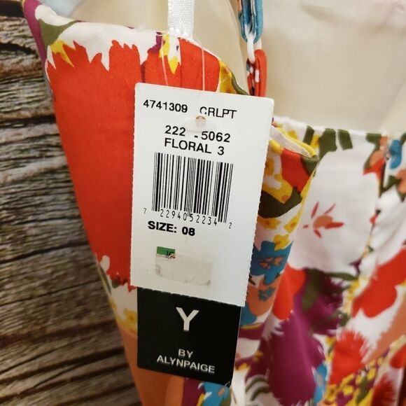 "A.P.N.Y" Woman's strappy dress size : 8 multicolored floral NWT - Picture 3 of 7